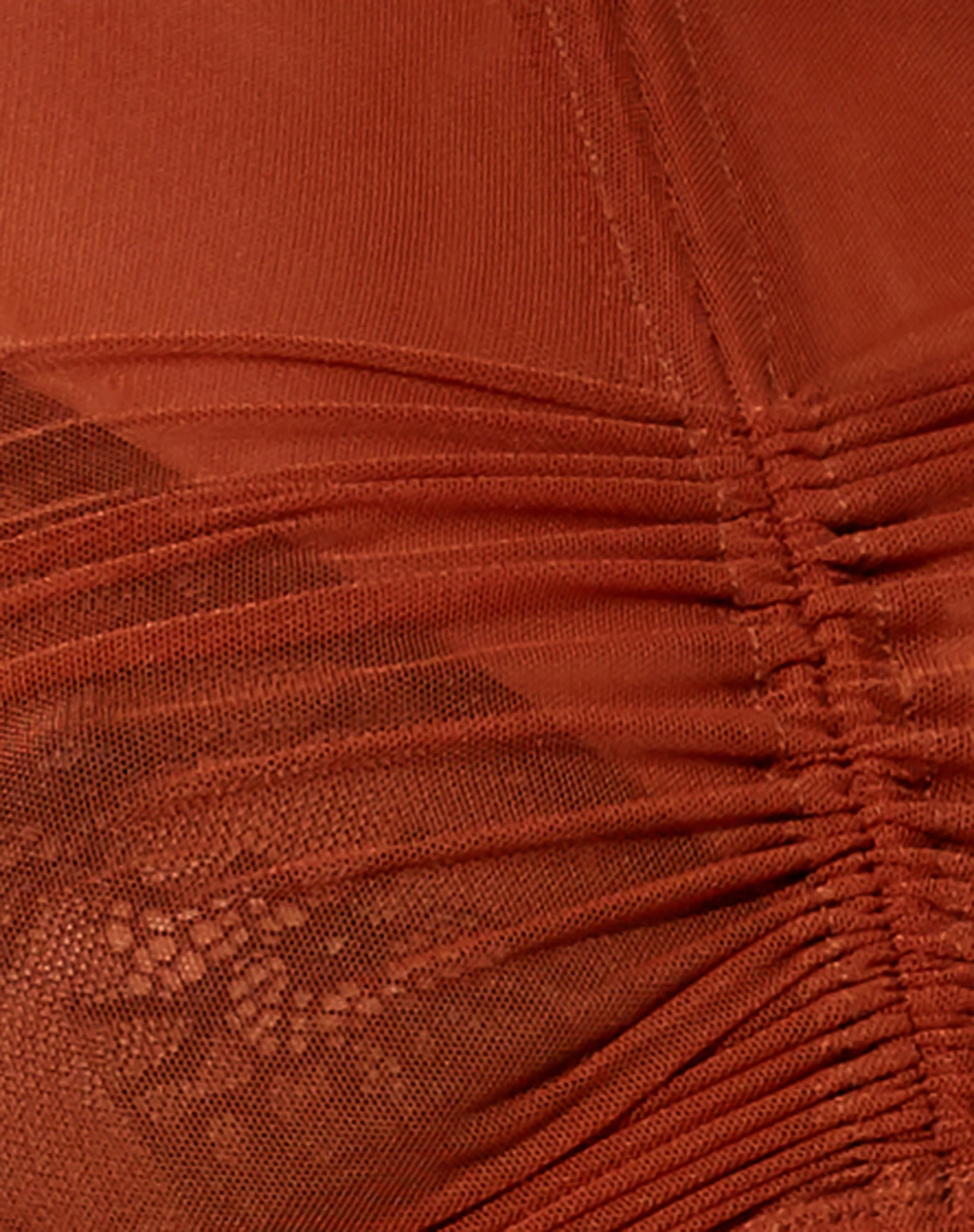 Sauja Crop Top in Mesh Brick - Image 5