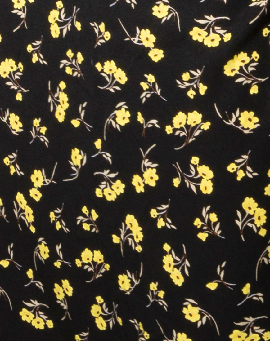 Sayan Maxi Skirt in Buttercup Black and Yellow - Image 5