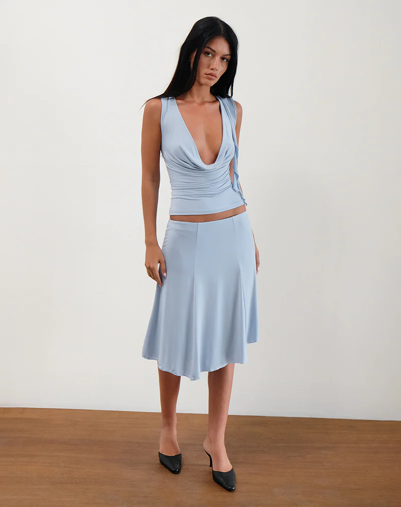 Saylor Sleeveless Top in Slinky Sky Blue - Image 2