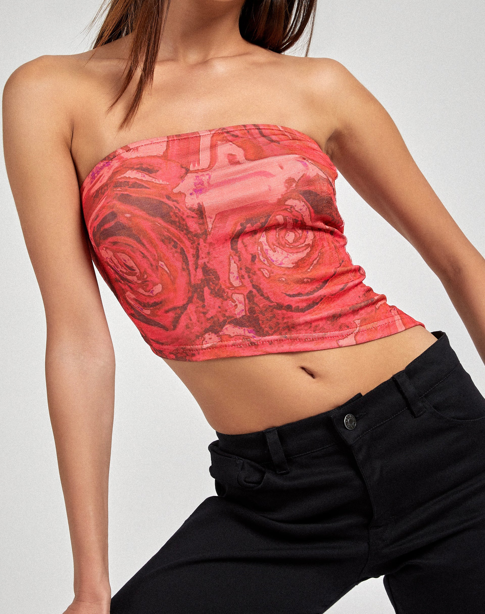 Sayunda Bandeau Top in Rose Petal Red - Image 3