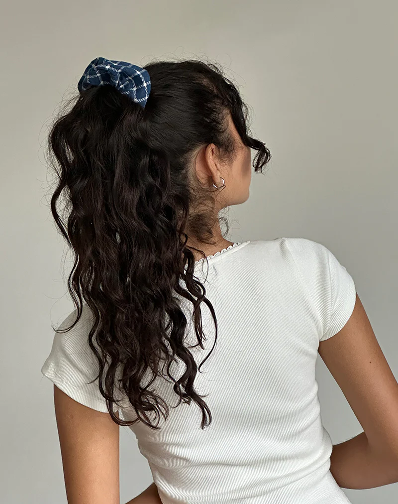 Scrunchie in Navy Tartan