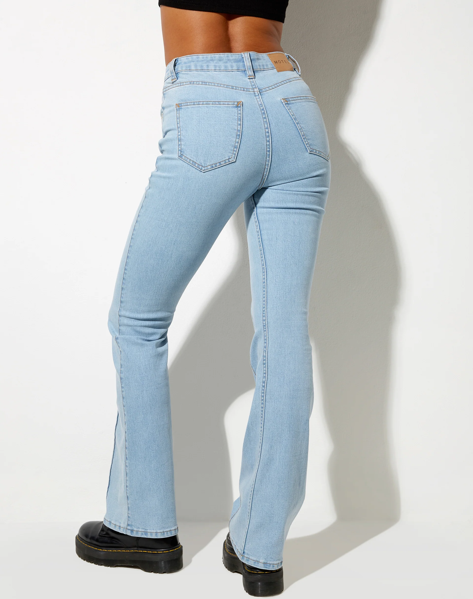 Seam Flare Jeans in Light Wash - Image 4
