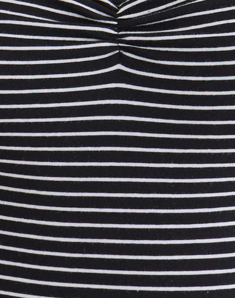 Seiren Top in Stripe Jersey Black and White - Image 6