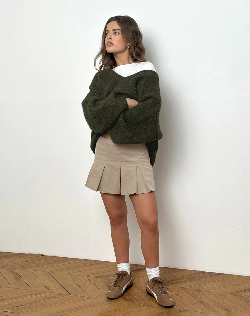 Sejuani Mini Skirt in Sand Cord - Image 4