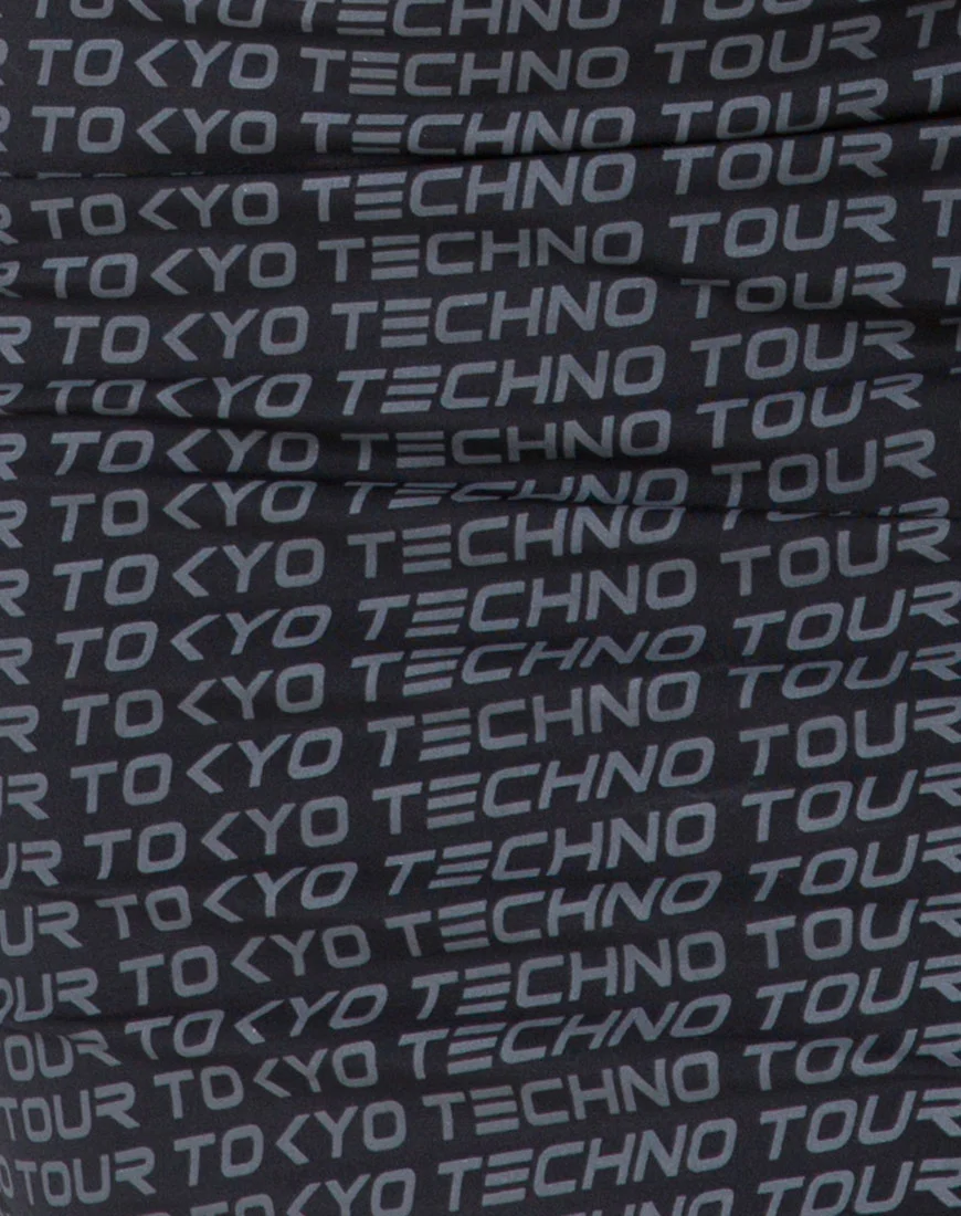 Selah Bodycon Dress in Tokyo Techno Tour Black - Image 5