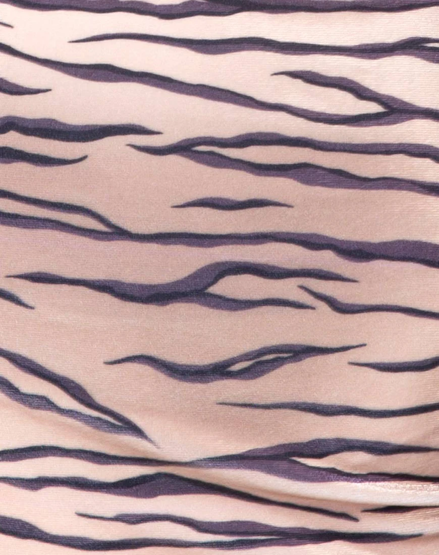Selah Bodycon Dress in Velvet Golden Tiger - Image 5