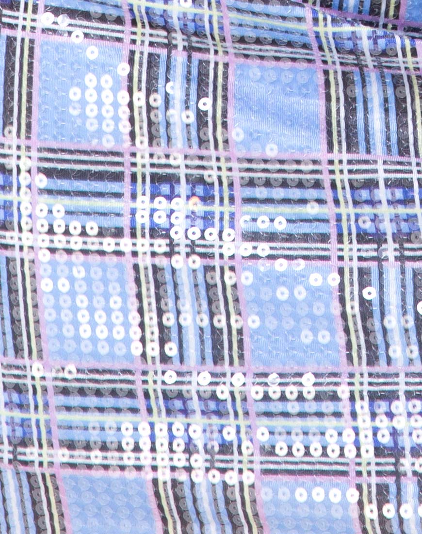 Seleh Bodycon Dress in 90's Check with Clear Sequin - Image 5