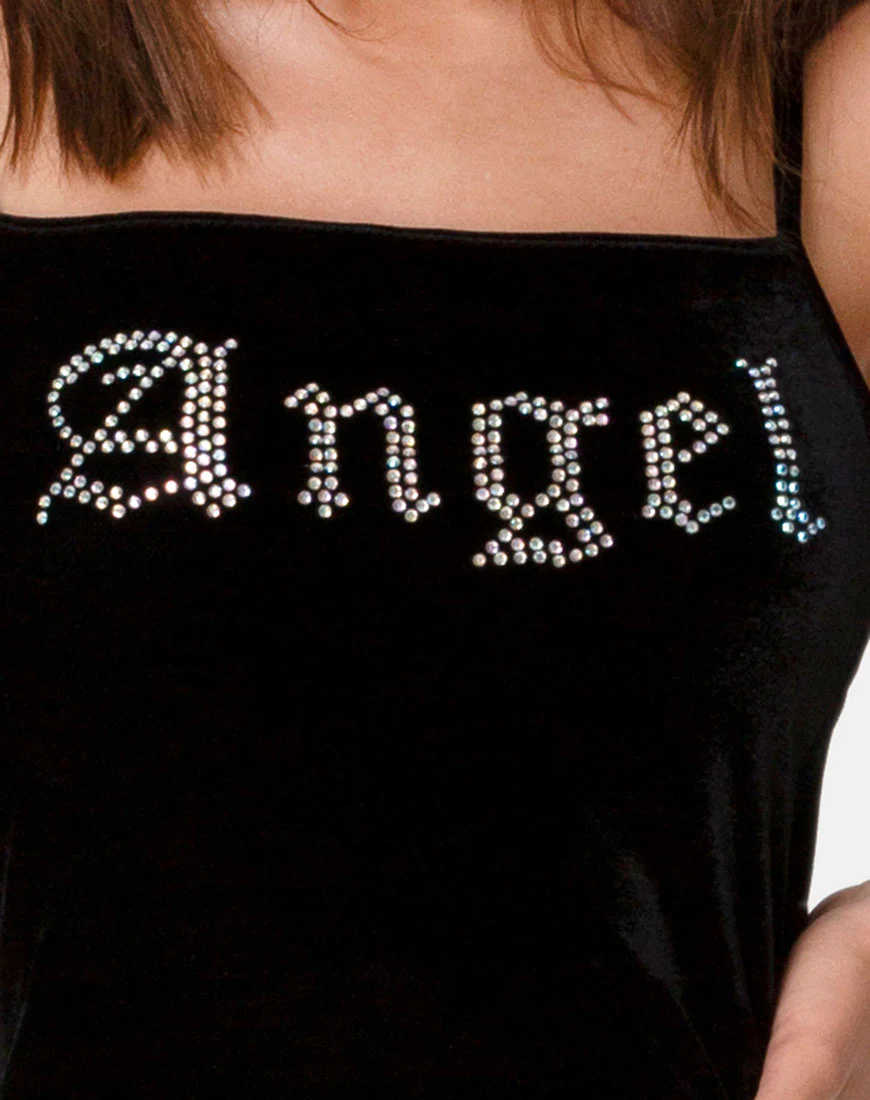 Seleh Dress in Black w/ Angel Diamante - Image 5