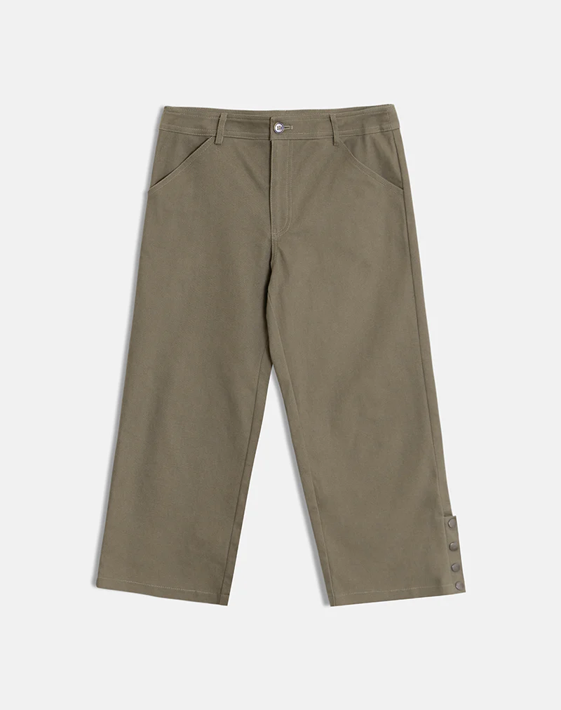 Selesa Capri Trouser in Twill Khaki - Image 6