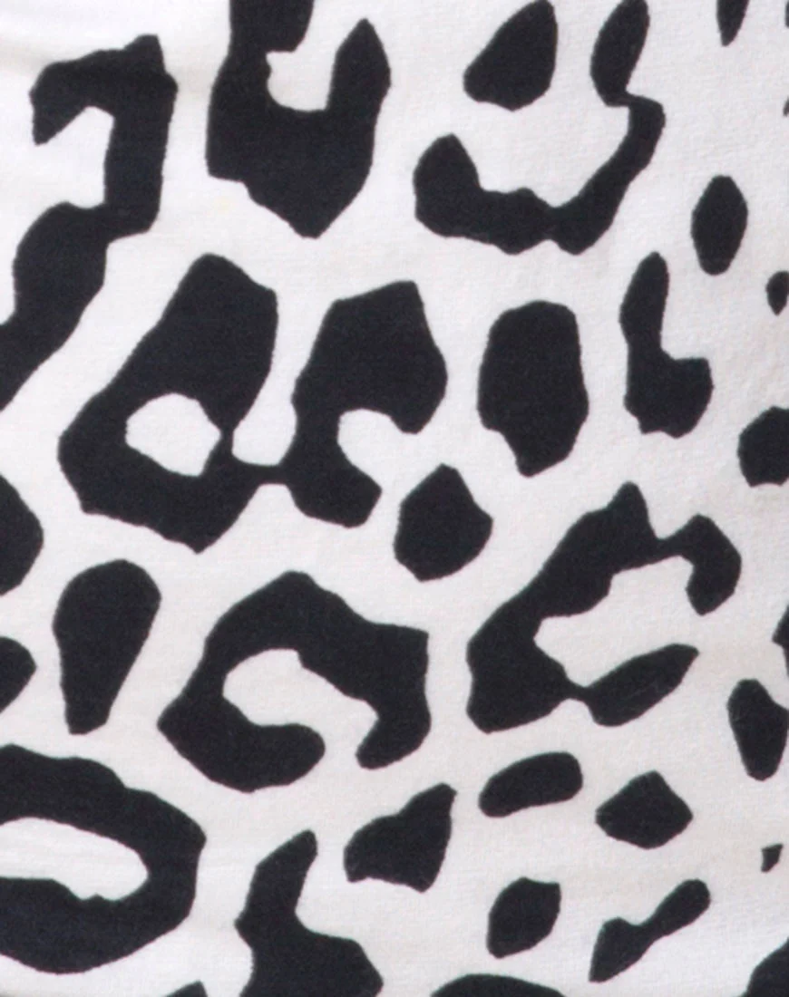 Selest Bodycon Dress in Mono Animal Grey and White - Image 5