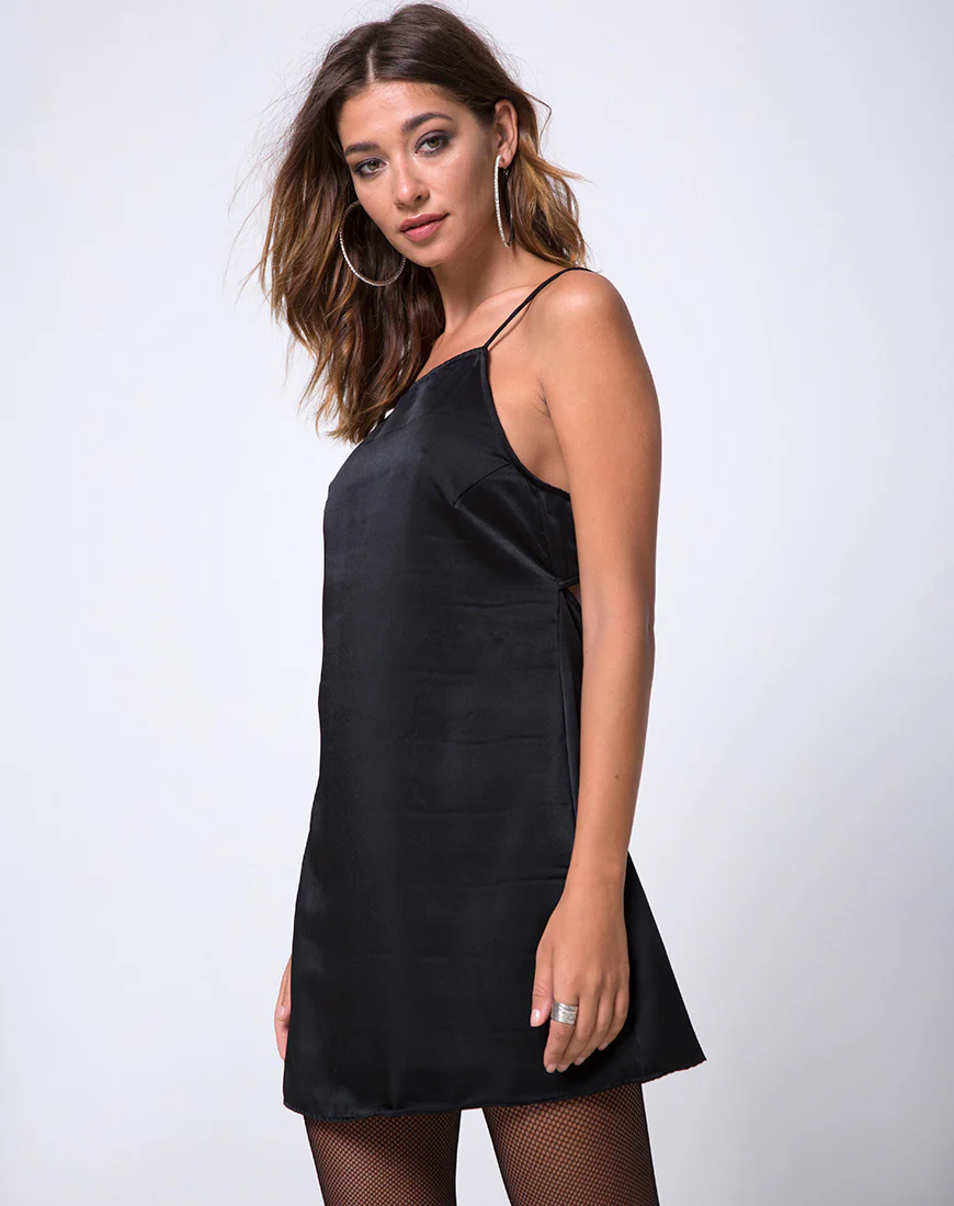 Sello Slip Dress in Black - Image 2
