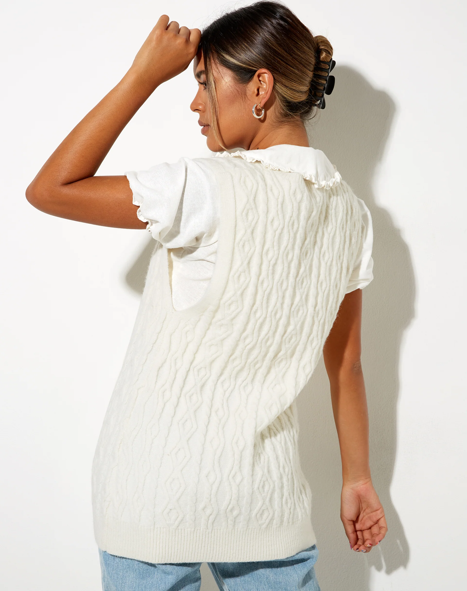 Selvi Cardi in Knit Ivory - Image 2