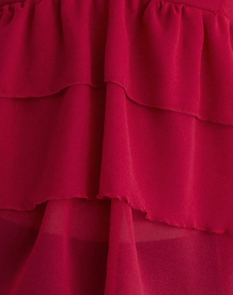 Selvina Frill Cami Top in Red - Image 7