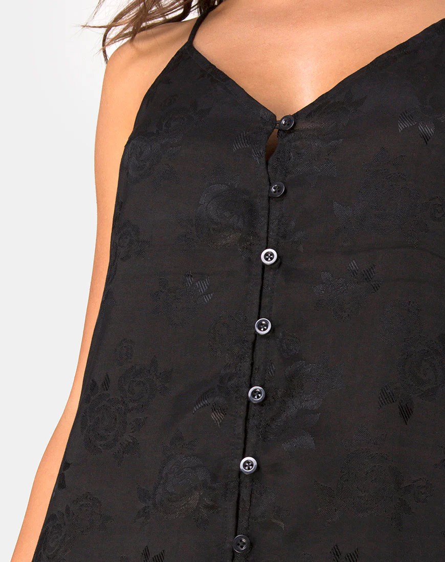 Senia Dress in Satin Rose Black - Image 5