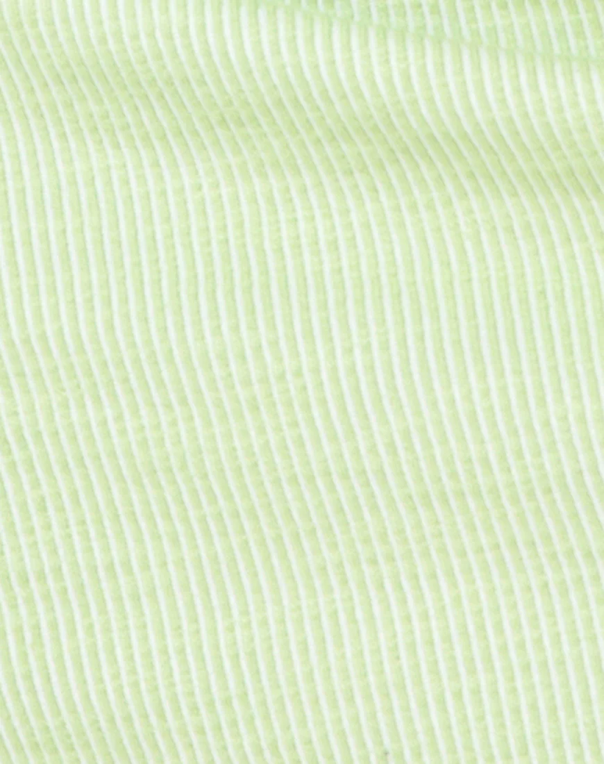 Senja Bodycon Dress in Rib Pastel Lime - Image 5