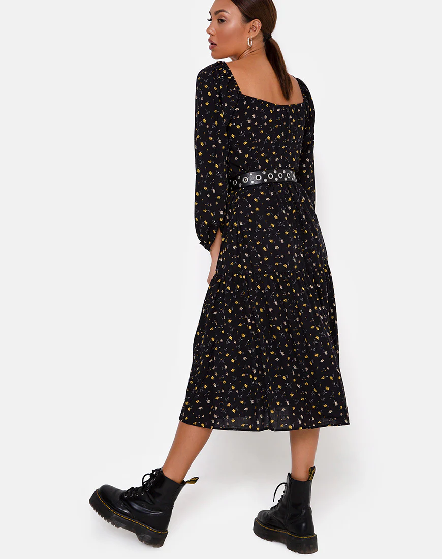 Senora Dress in Pretty Petal Black - Image 2
