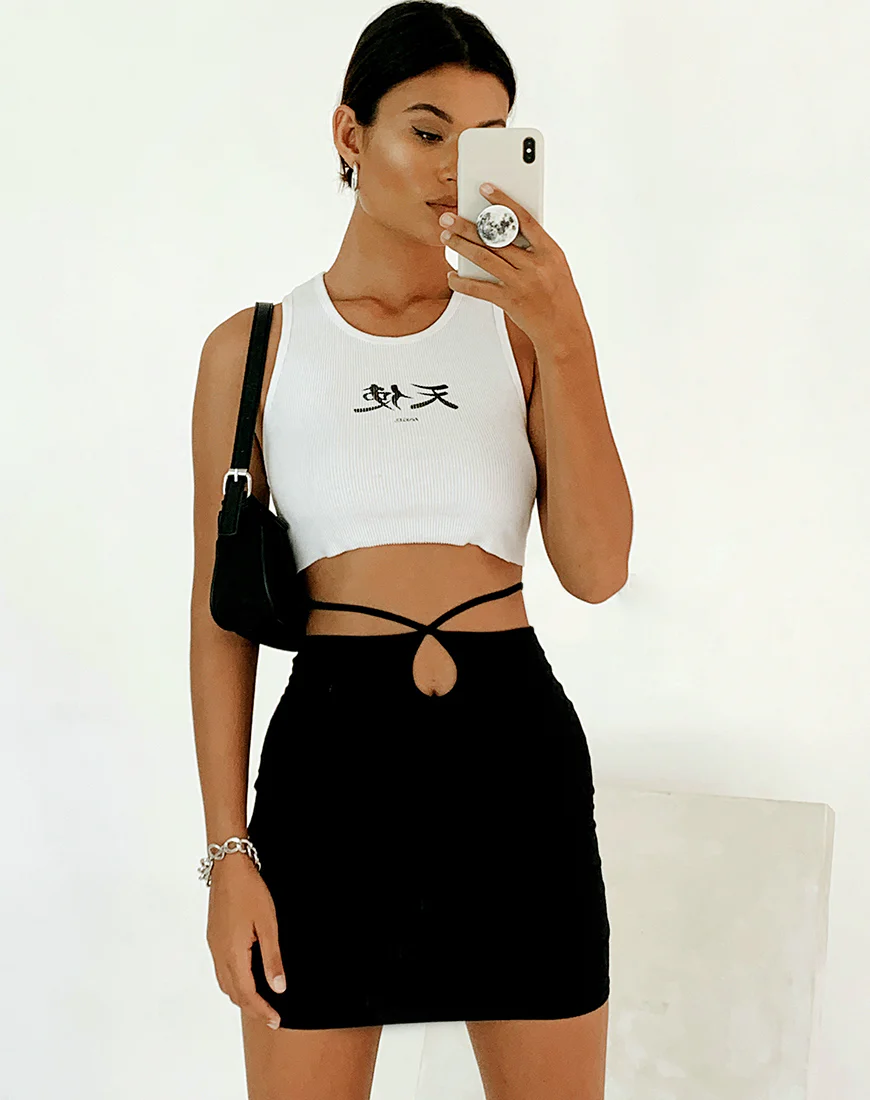 Seon Mini Skirt in Black - Image 5