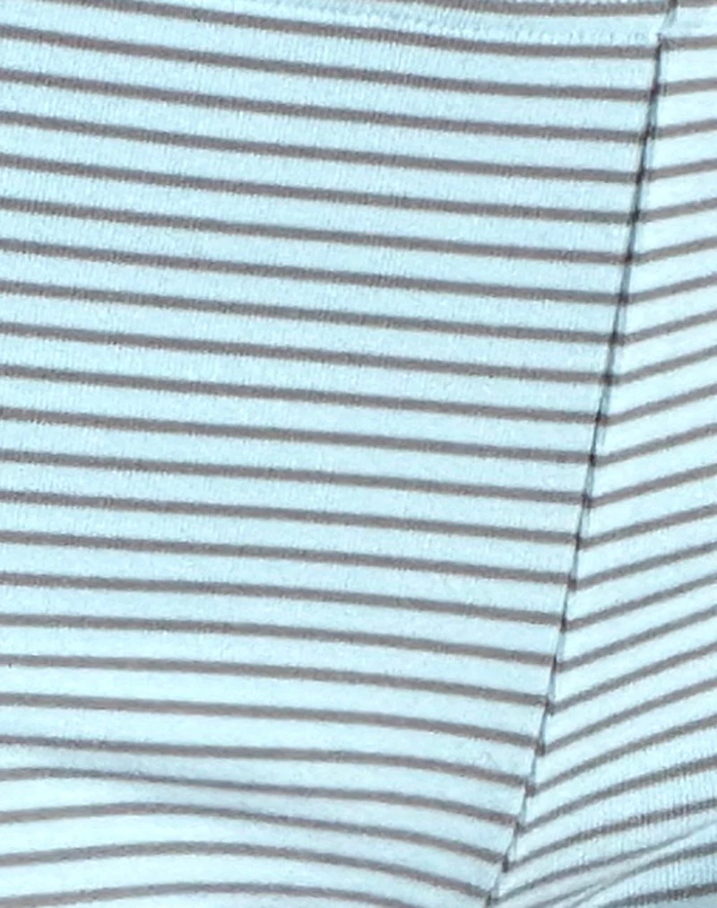 Sera Micro Short in Blue and Grey Jersey Stripe - Image 6