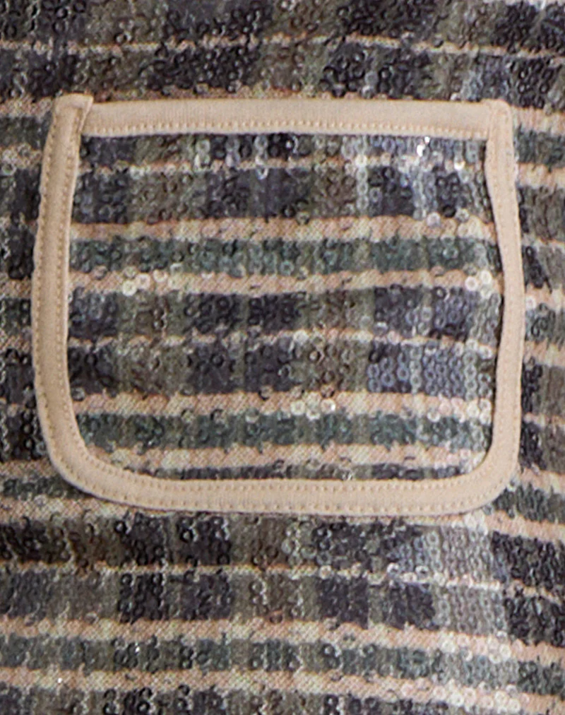 Serafim Short in Sequin Vintage Check Brown - Image 6