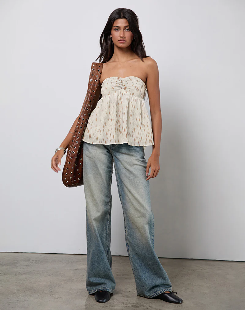 Setsuko Bandeau Longline Top in Bambi Ivory - Image 3