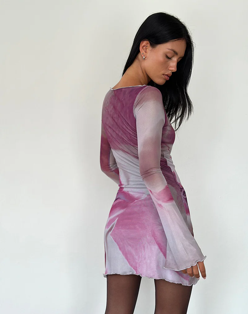 Sevila Mini Dress in Anatomy of Nature Pink - Image 2