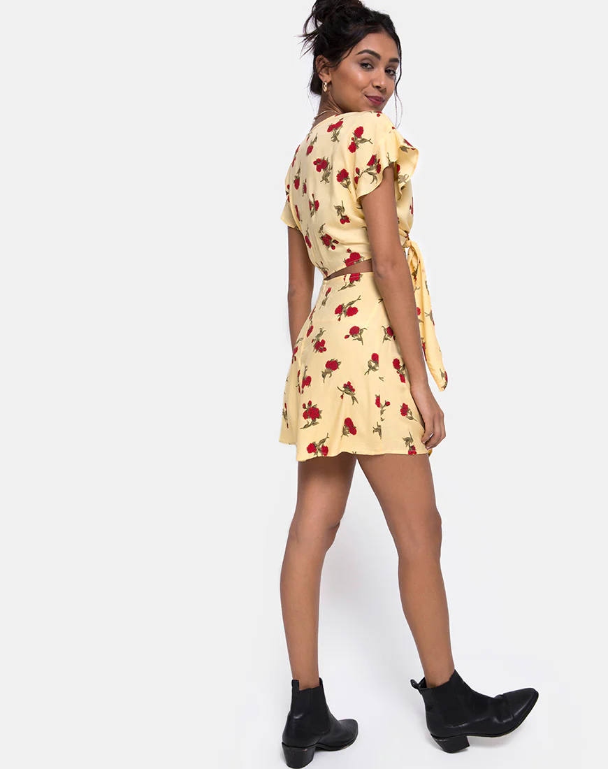 Shae Crop Top in Falling Rose Yellow - Image 4