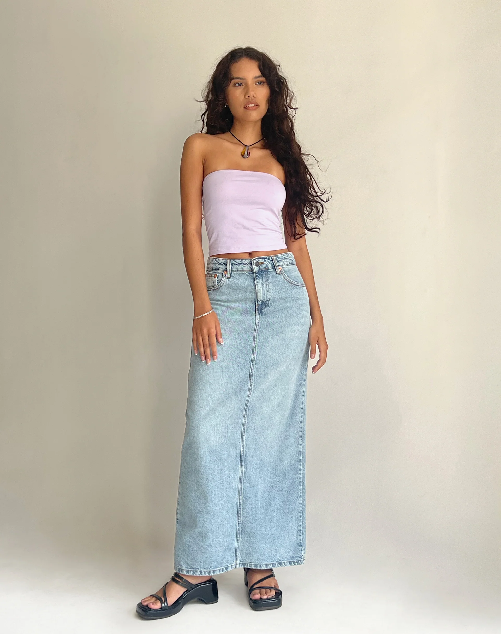 Shae Bandeau Top in Soft Lilac - Image 3
