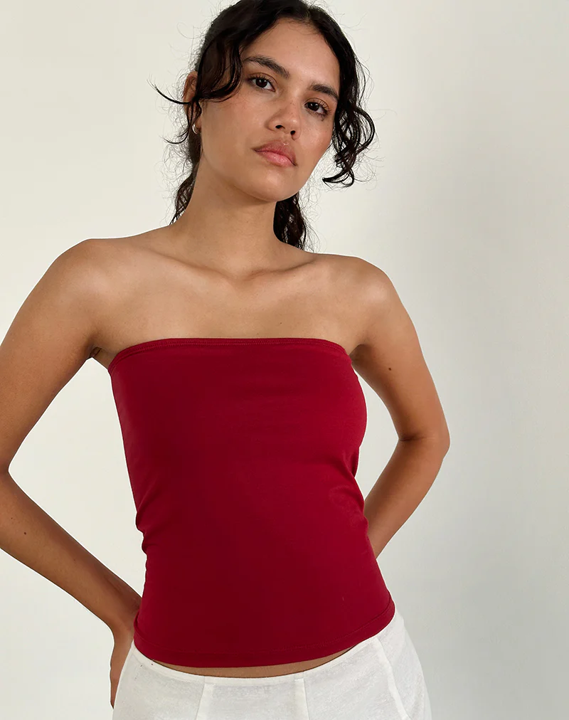 Shaelo Bandeau Top in Adrenaline Red - Image 5