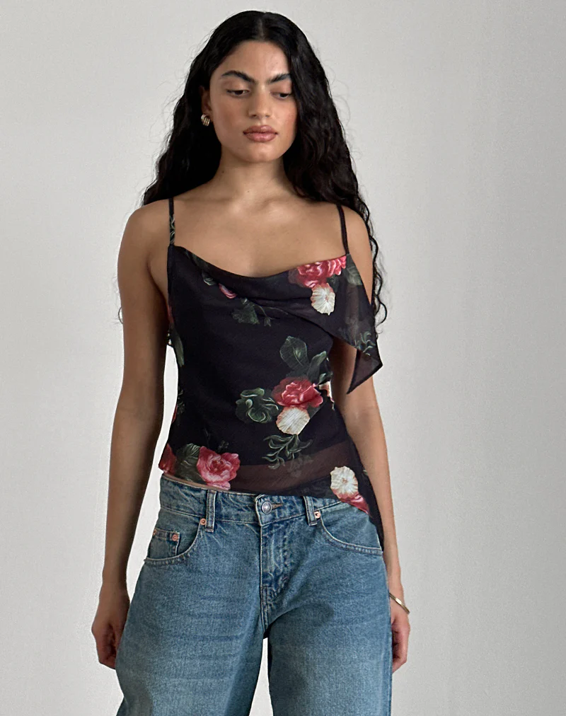 Shahira Top in Renaissance Rose Black - Image 4