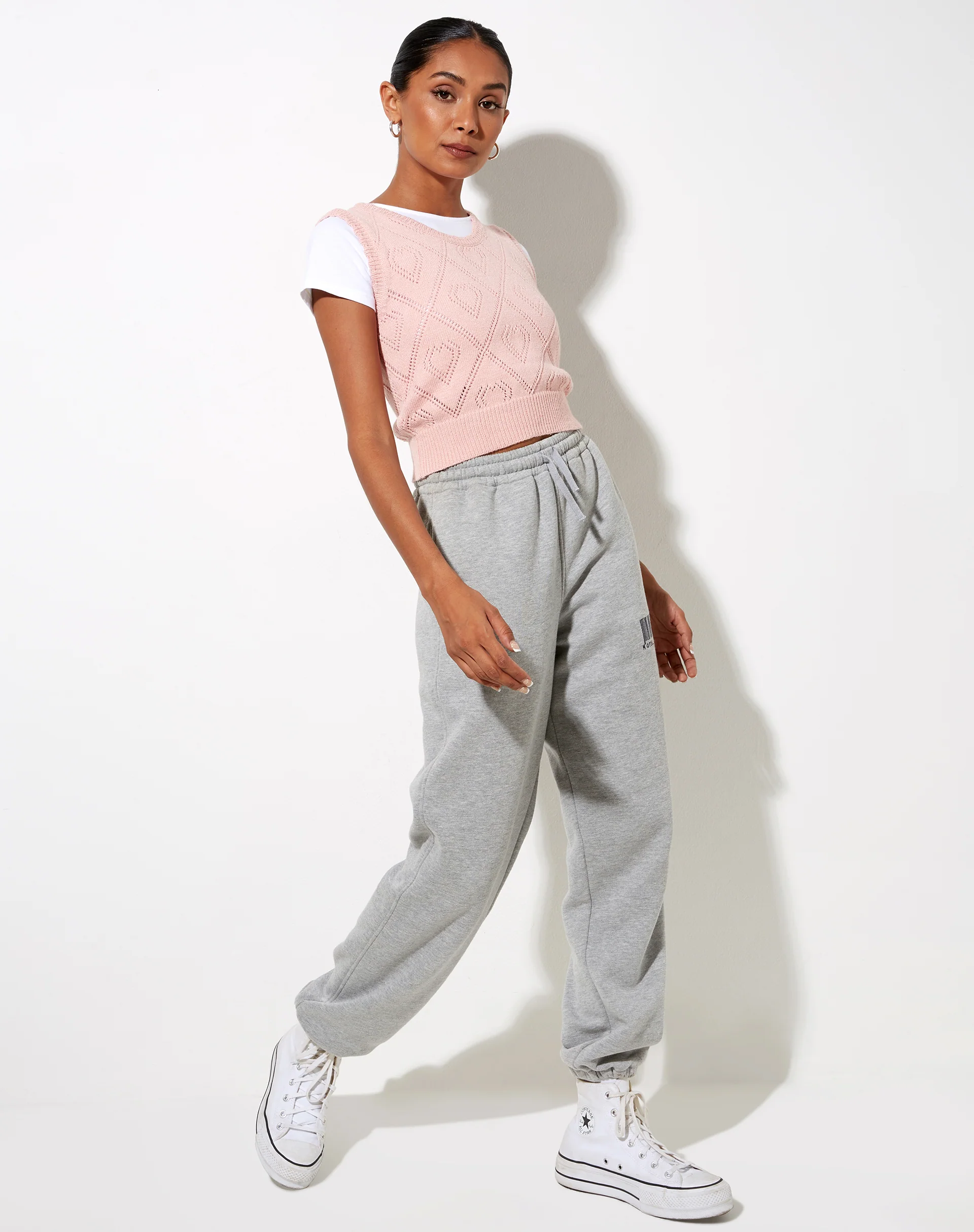 Shala Tank Top in Diamond and Heart Pink - Image 4