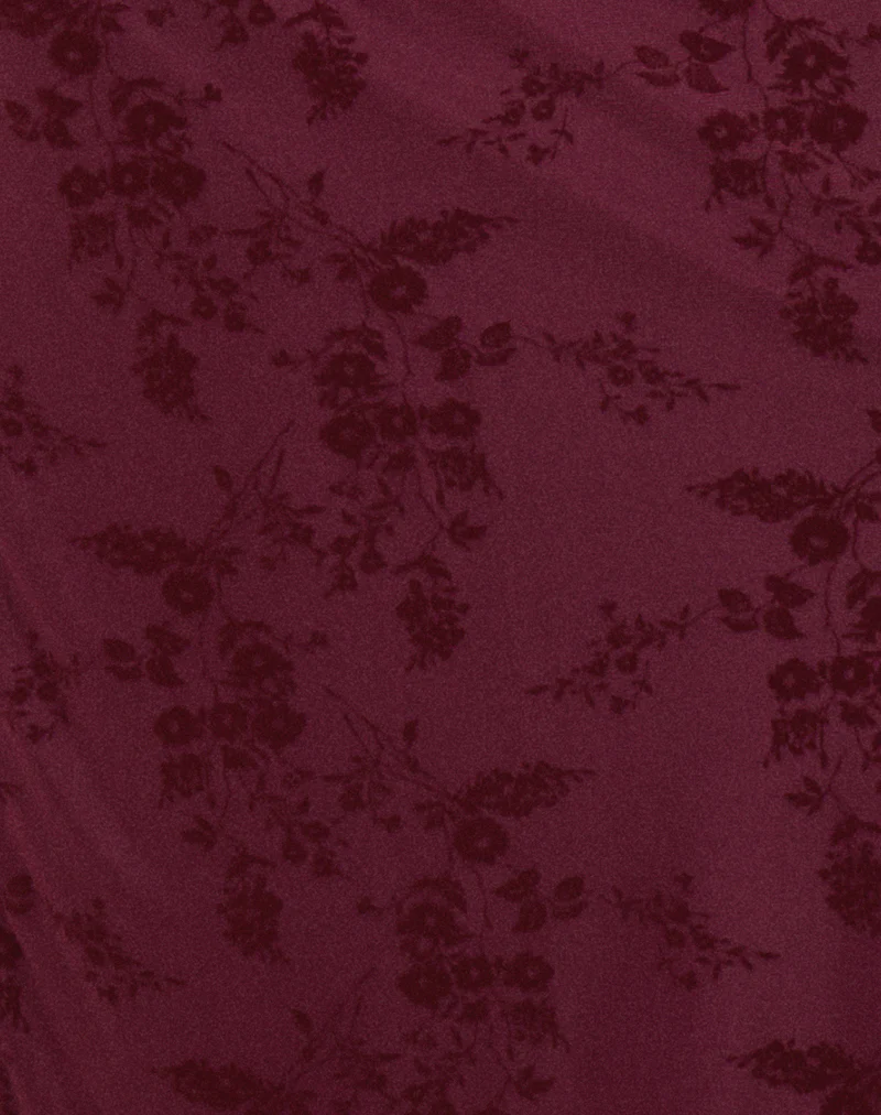 Shaleed Maxi Dress in Botanical Flower Maroon - Image 6