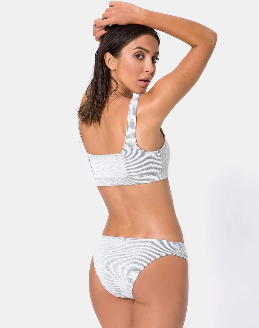 Shani Bikini Top in Crinkle Rib White - Image 2