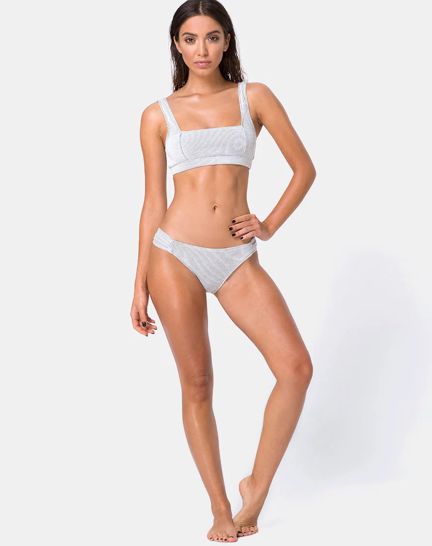 Shani Bikini Top in Crinkle Rib White - Image 3