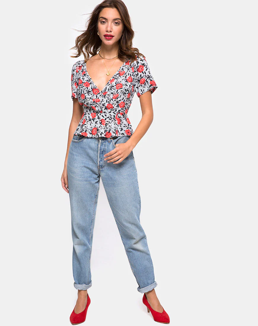 Shanina Top in Blooming Rose - Image 3