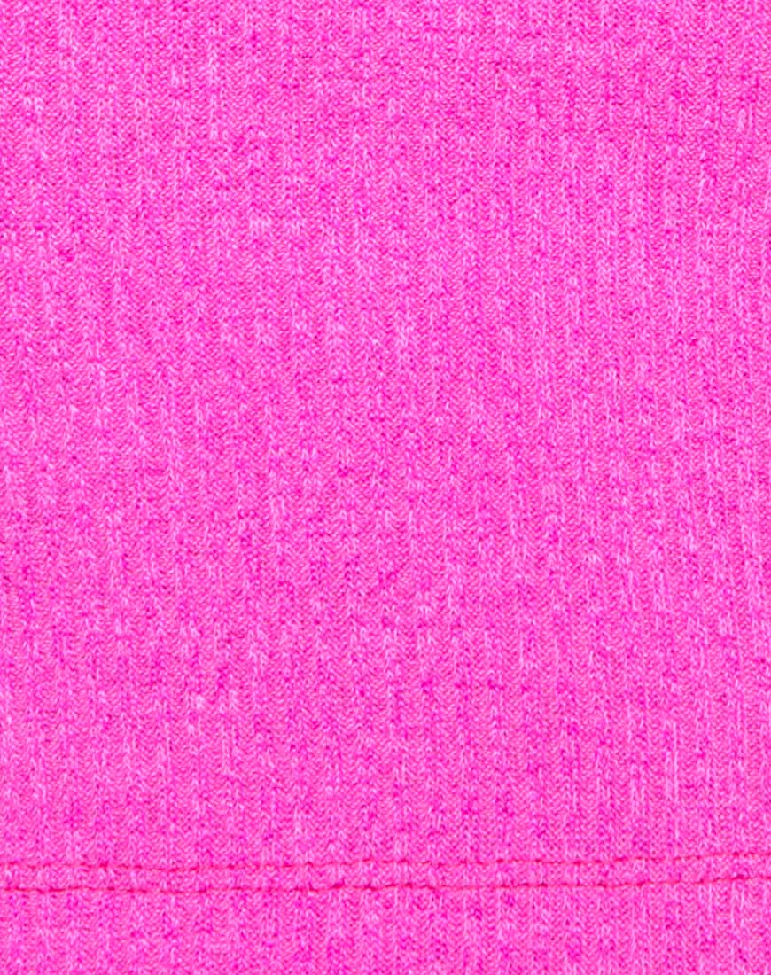 Sharma Crop Top in Knit Crink Hot Pink - Image 5