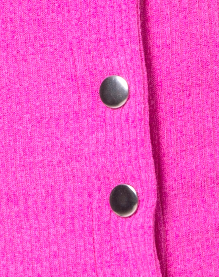 Shay Bodycon Dress in Knit Crink Hot Pink - Image 5