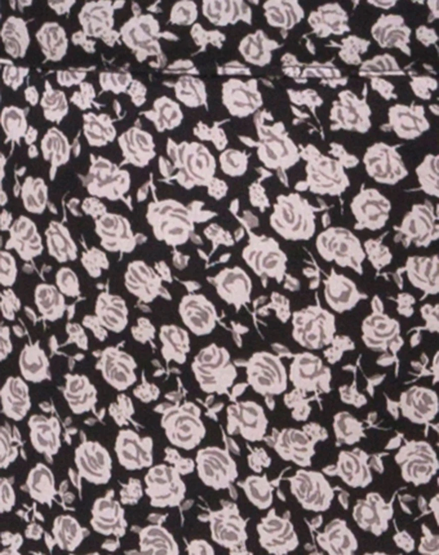 Shayk Maxi Skirt in Ditsy Rose Black - Image 8