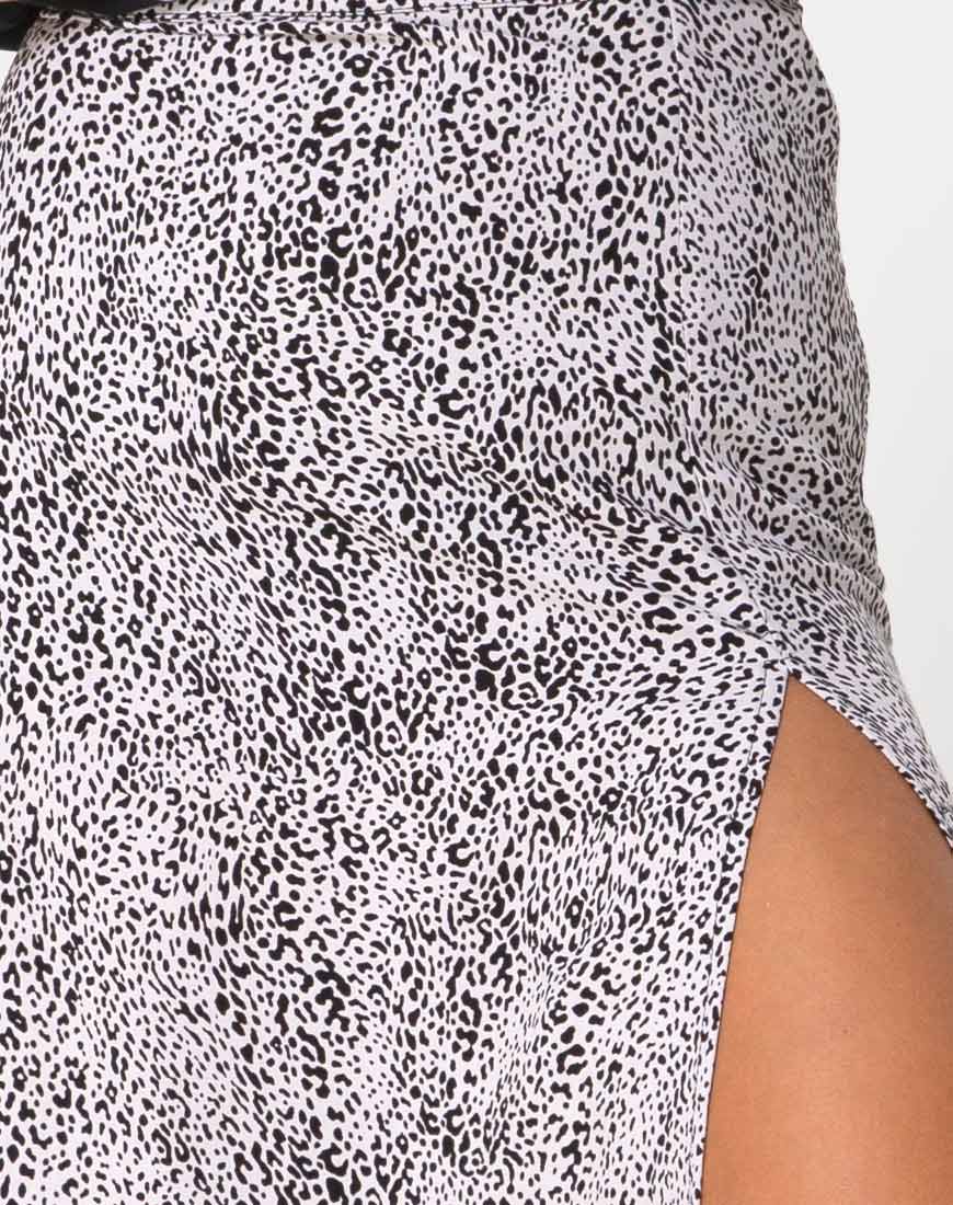 Shayk Midi Skirt in Leo Spot Black and White - Image 5