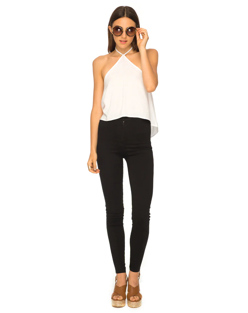 Shea Halter Swing Crop Top in White - Image 2