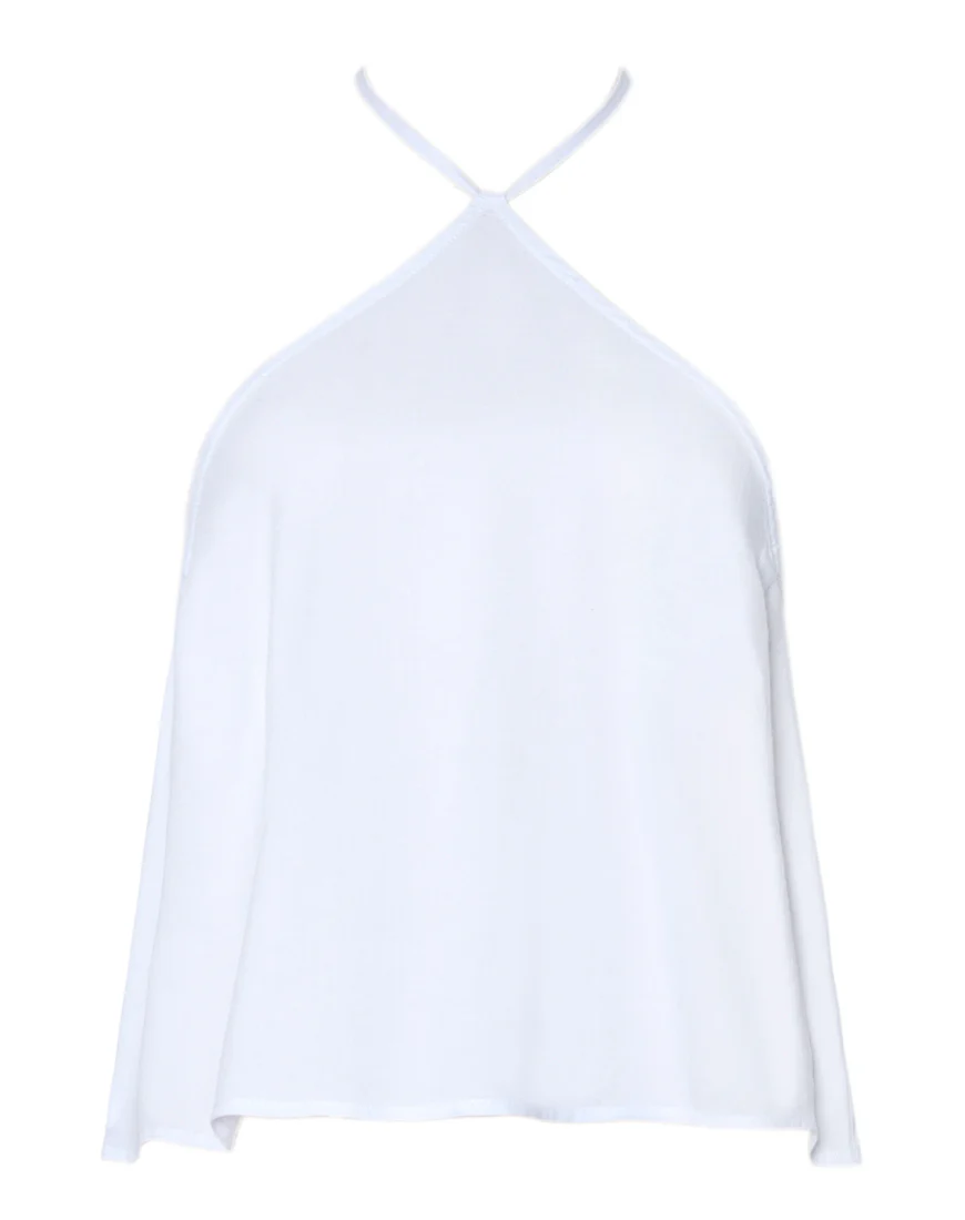 Shea Halter Swing Crop Top in White - Image 5