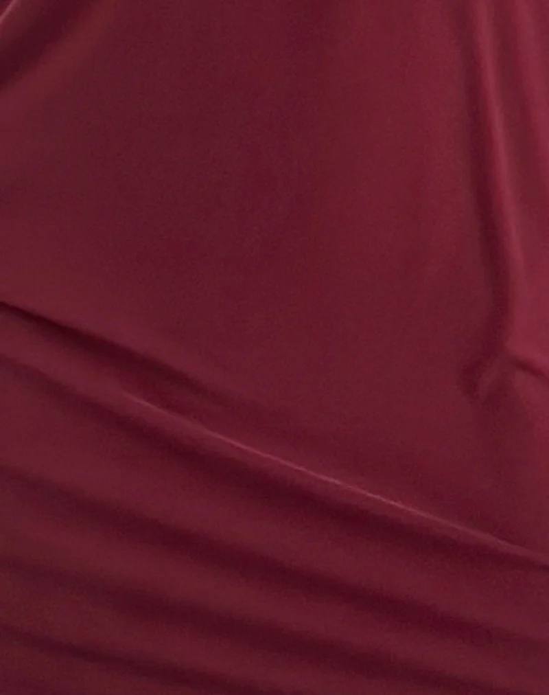 Shelisa Slouchy Mini Dress in Deep Red - Image 6