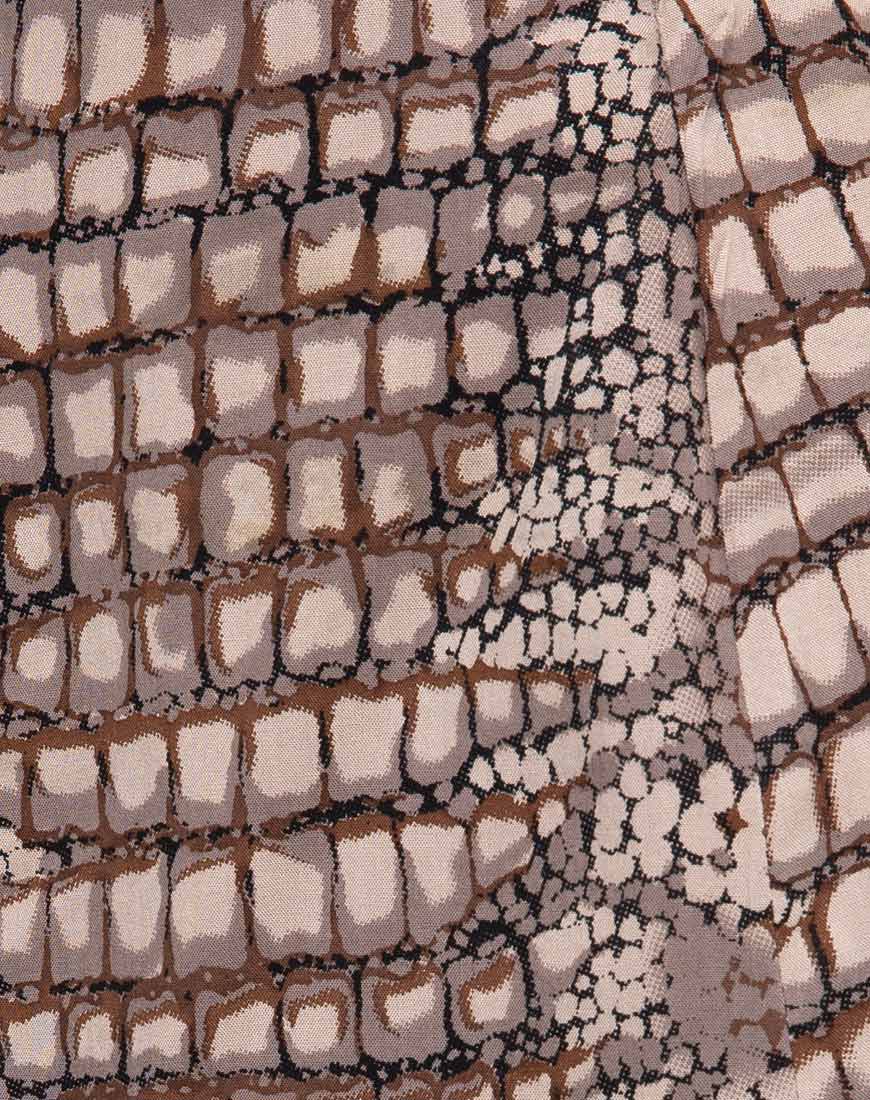 Sheny Mini Skirt in Croc Neutral Grey - Image 6