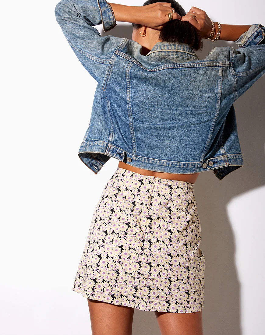 Sheny Mini Skirt in Daisy Day Cream - Image 2
