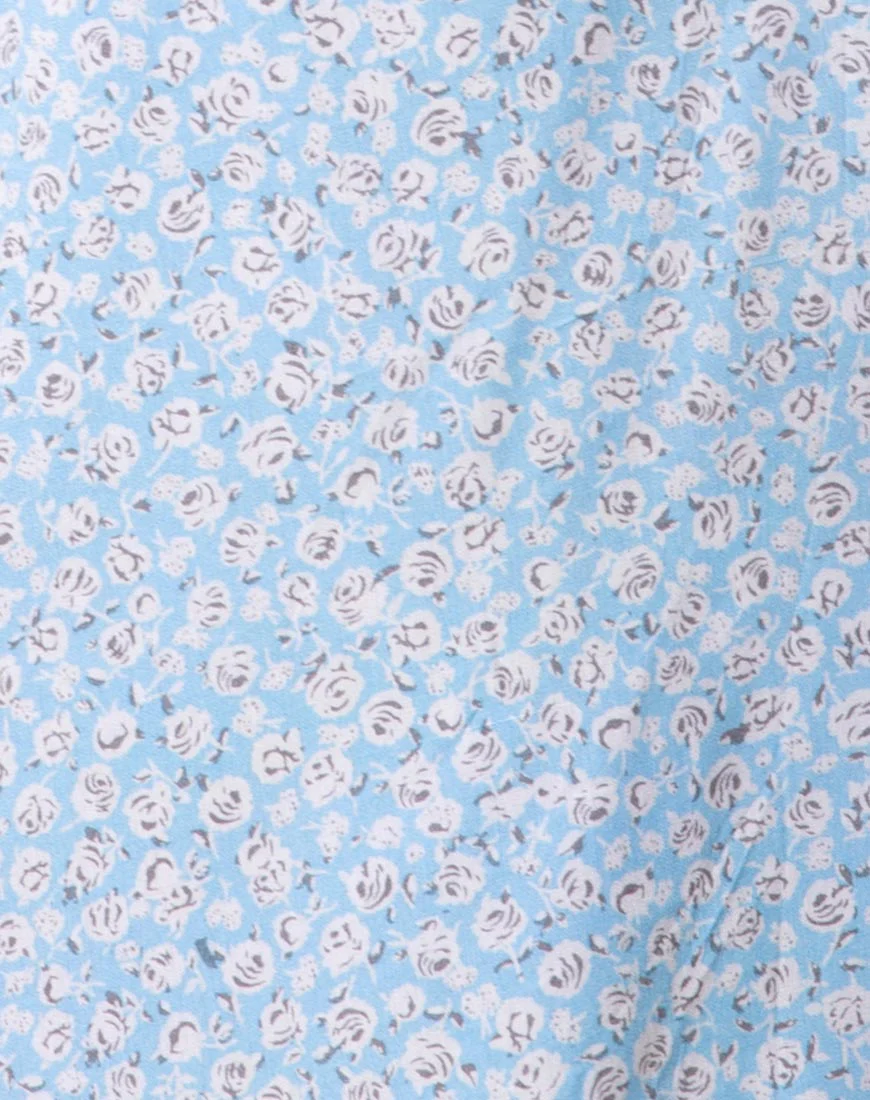 Sheny Mini Skirt in Ditsy Rose Blue - Image 5