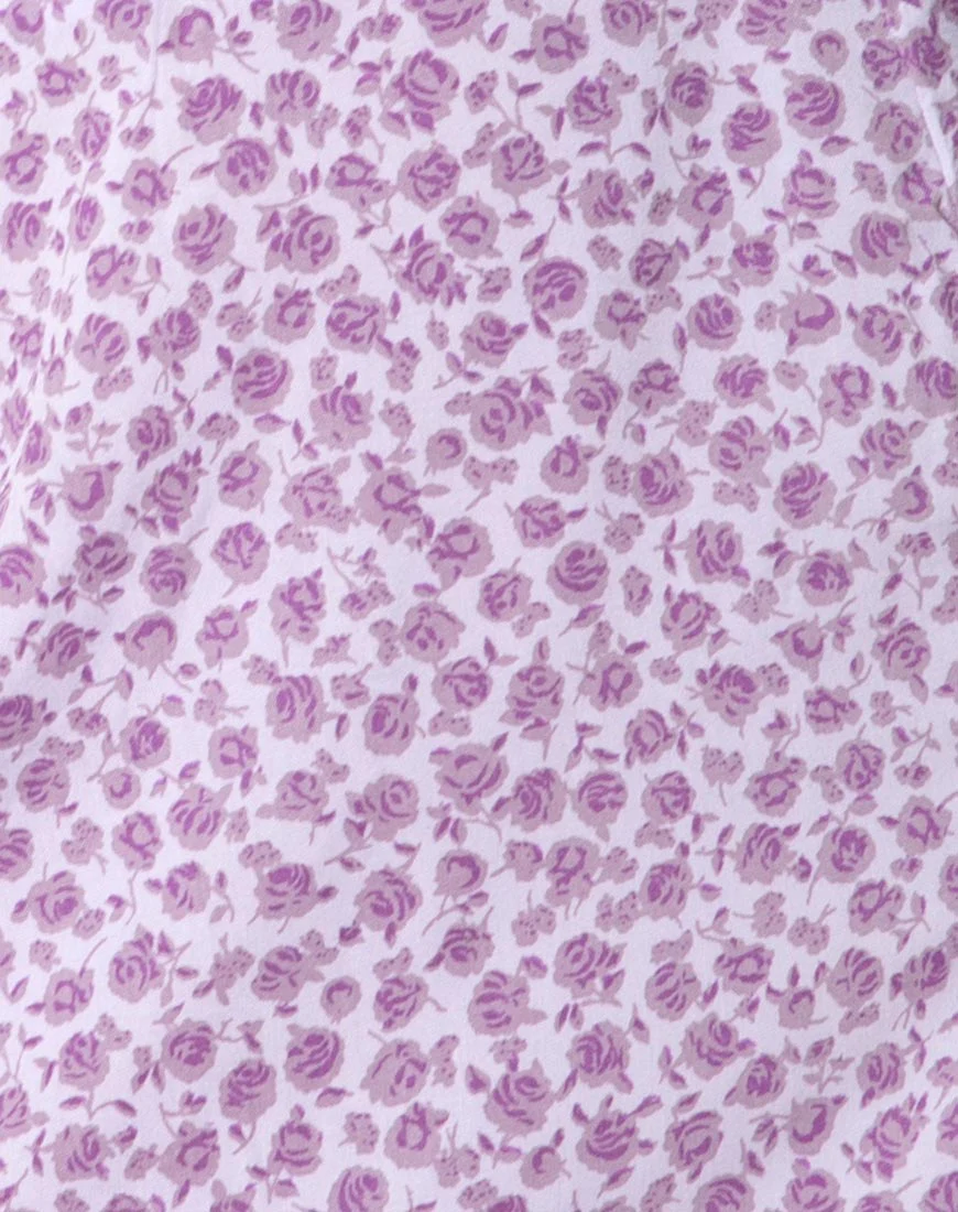 Sheny Mini Skirt in Ditsy Rose Lilac - Image 6