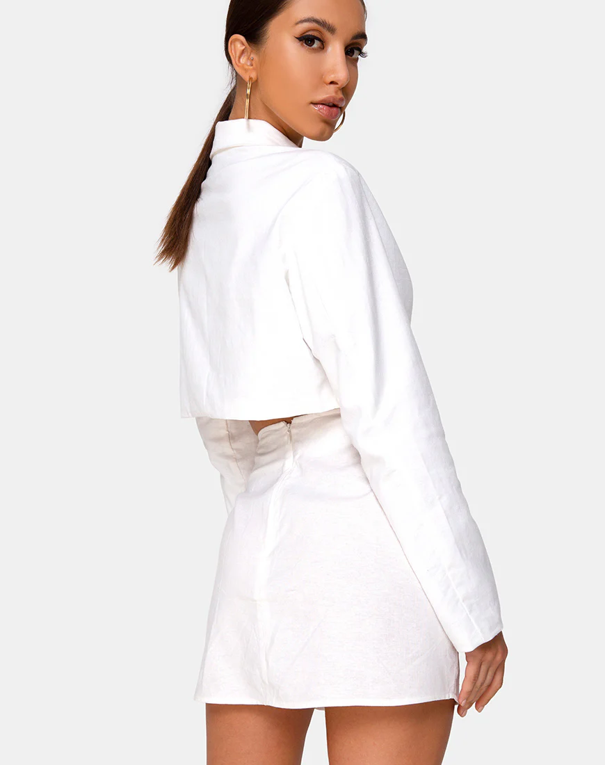Sheny Mini Skirt in Ivory - Image 3