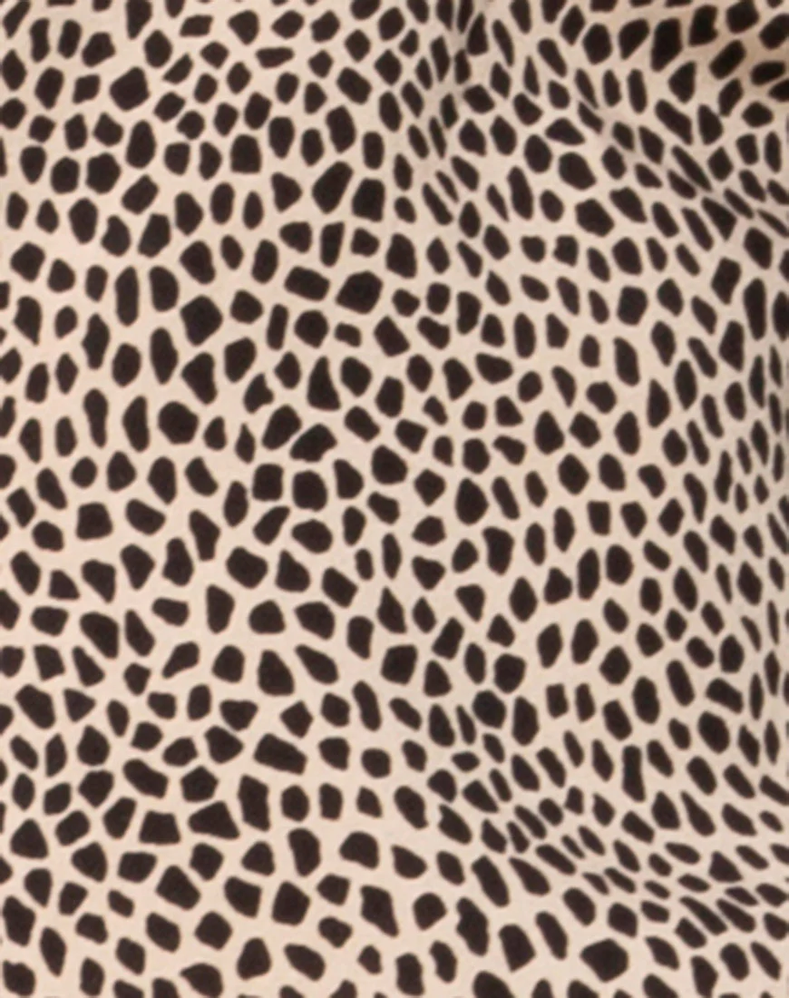 Sheny Mini Skirt in Mini Croc Tan - Image 4