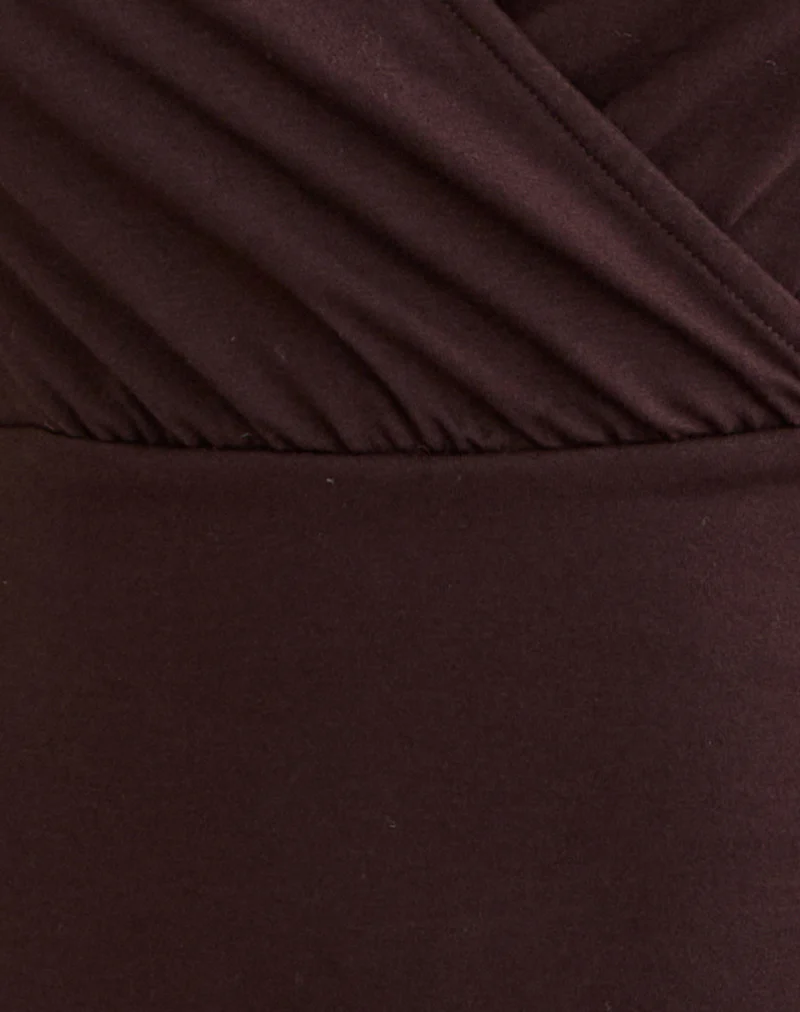 Sheon Long Sleeve Top in Rayon Jersey Bitter Chocolate - Image 6