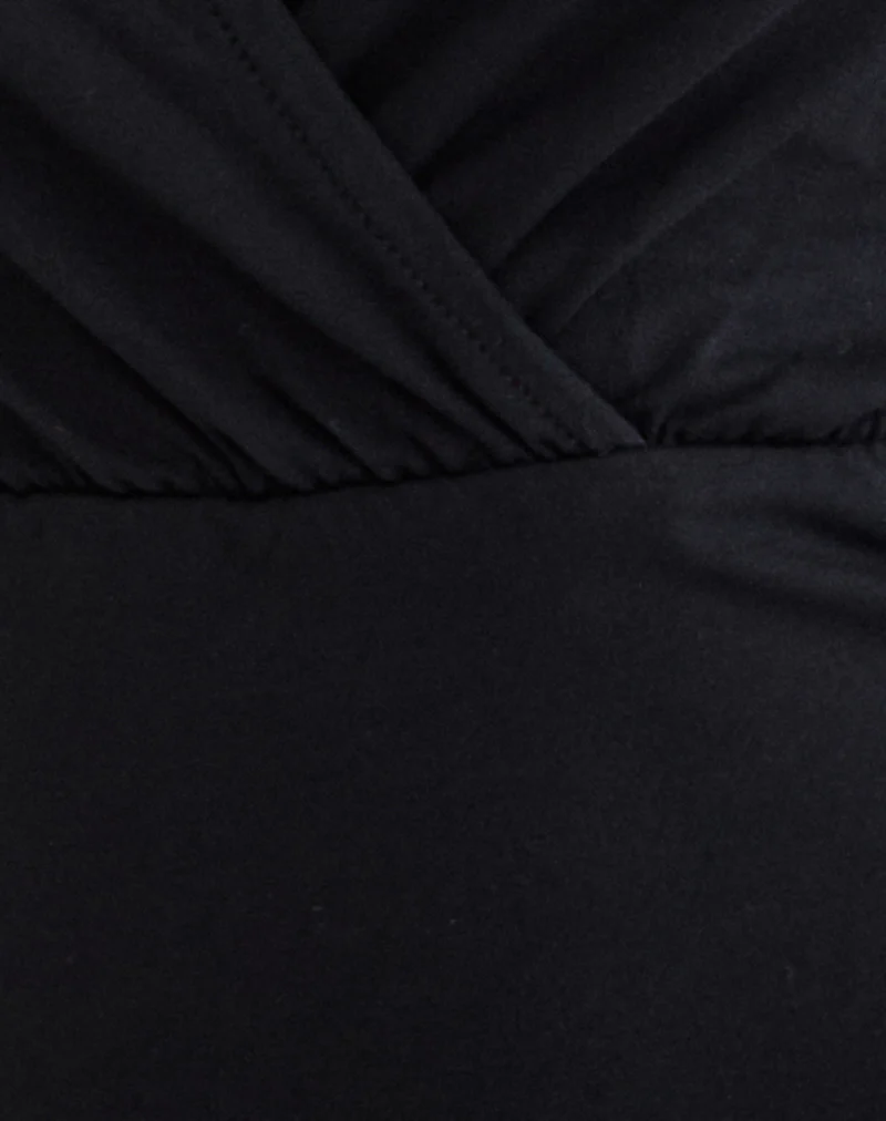 Sheon Long Sleeve Top in Rib Black - Image 6