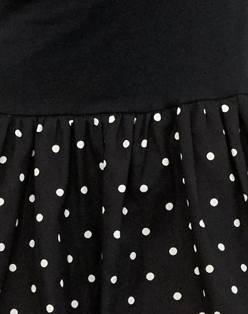 Sherida Bubble Mini Dress in Black Basic Polka - Image 6